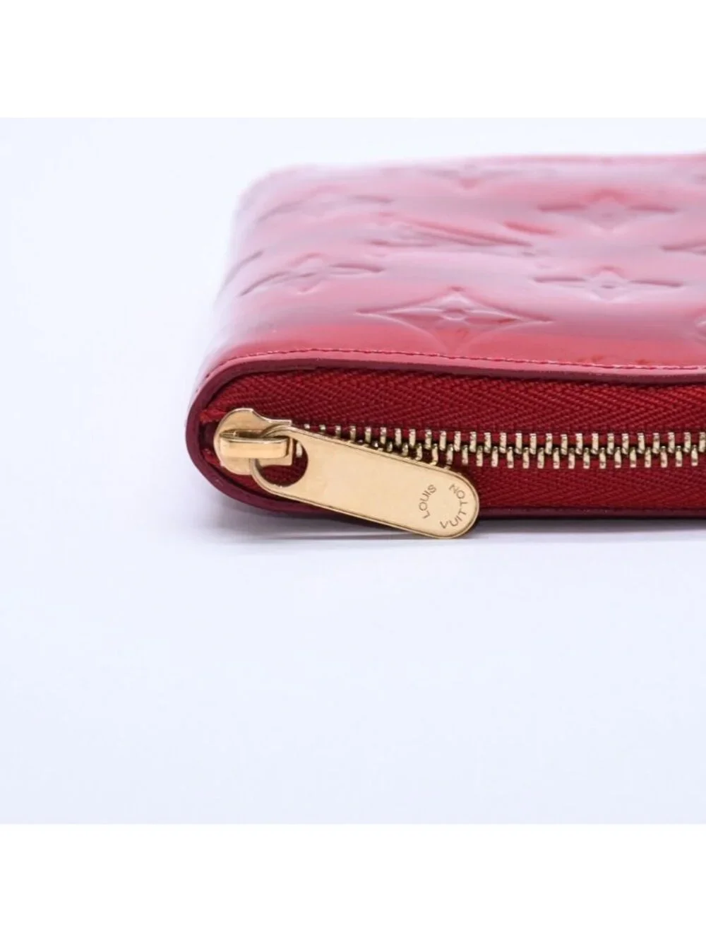 Louis Vuitton Wallet Monogram Vernis Zippy Coin Purse Pomme D'amour Gold